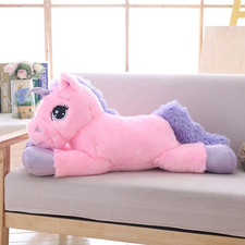 24" Big Unicorn Stuffed Animal, Giant Animal Plush Pillow Unicorn Body Hugging P