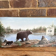 2 Vintage 1999 Seabrook Designs Wallpaper Border Black Bears HB715B 5 yds READ