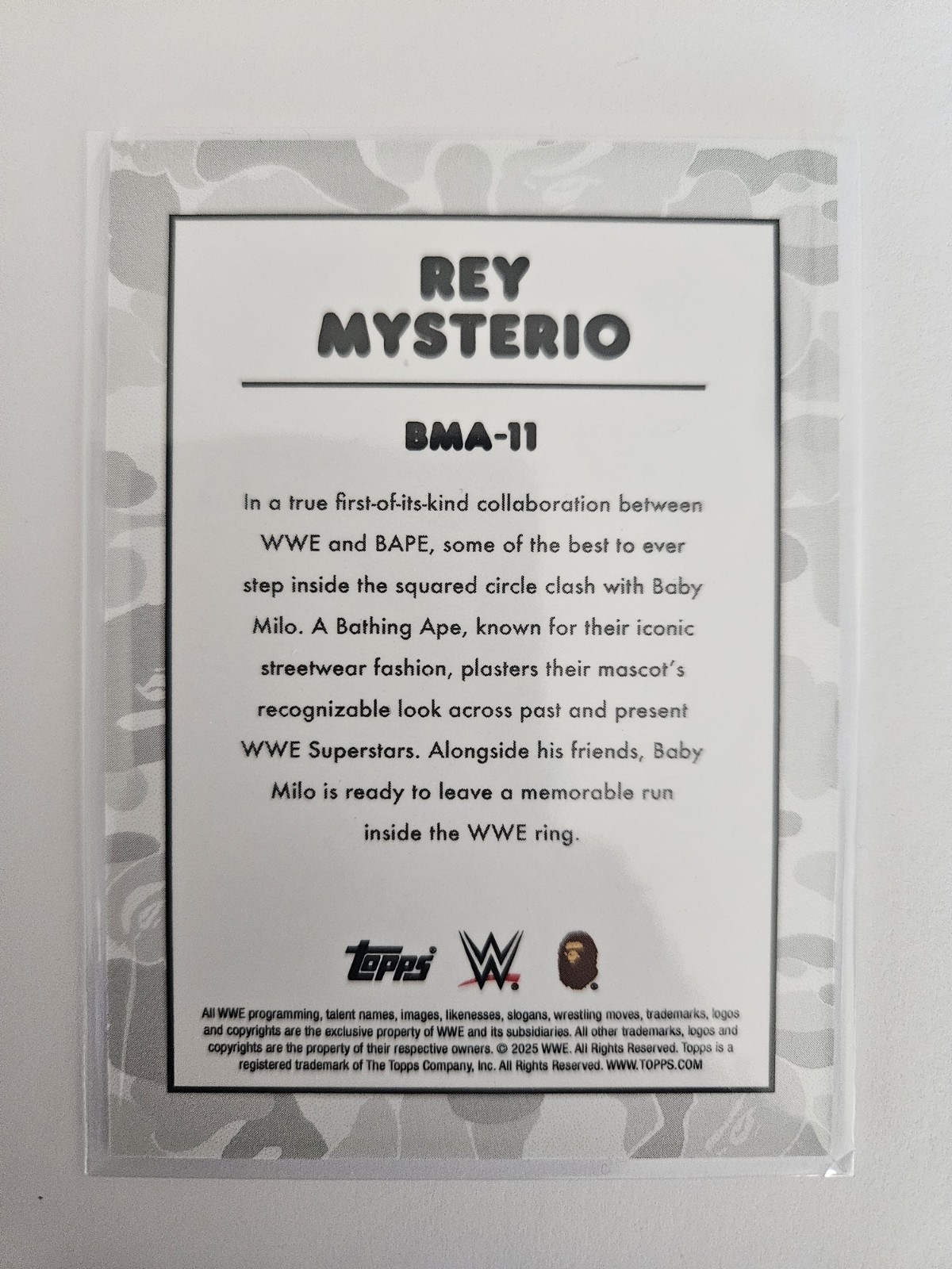 2025 Topps WWE x BAPE Rey Mysterio Baby Milo thumbnail 2