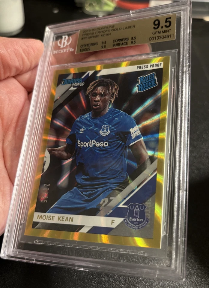 Moise Kean 2019-20 Panini Chronicles Fútbol Donruss Oro Clasificado RC/25 BGS 9.5!! Foto 2 de 4
