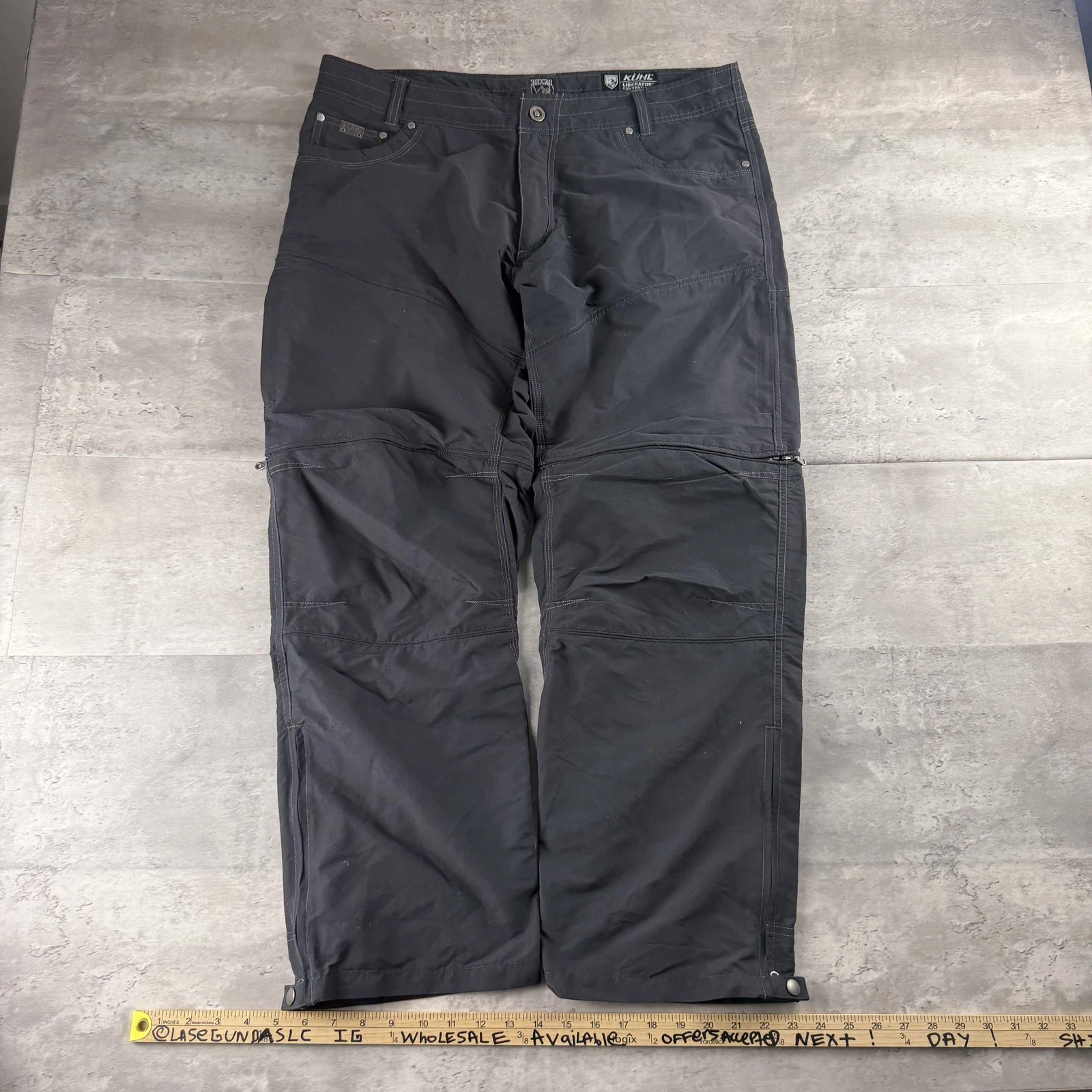 Kuhl Liberator Convertible Stealth Men's Gray Zip Off Hiking Pants 38x32