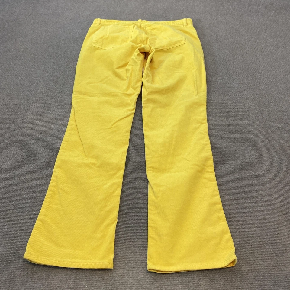 Calça J Crew Feminina 31R Veludo Amarelo City Fit Flare Cintura Média Elástica - Imagem 3 de 4