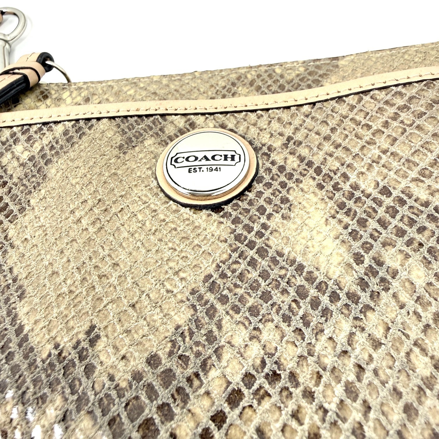 Coach Python Print Swingpack Crossbody Bag Khaki … - image 15