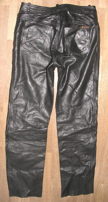 - MODEKA - LEDERJEANS für Herren / Biker- Lederhose in schwarz  ca. W32-33 / L32