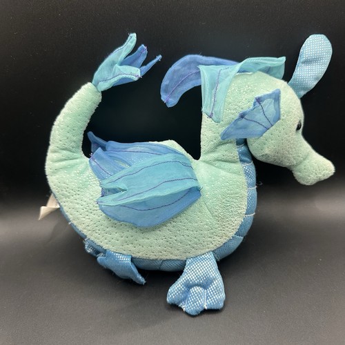 Ganz Webkinz Splash Dragon HM601 Plush Blue Water Ocean Monster Toy Rare NO CODE