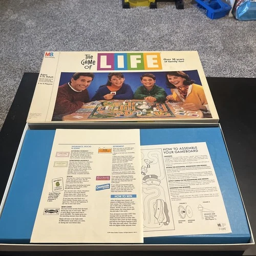 New ListingVintage 1991 Milton Bradley The Game of Life Board Game 100% COMPLETE Unpunched