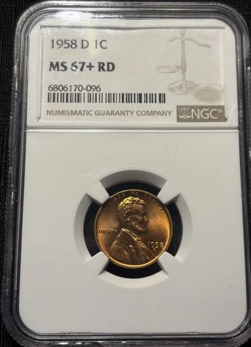 1958 D Lincoln Cent NGC MS67+ RED