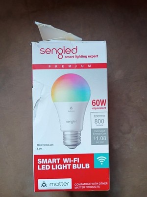 Sengled - A19 WiFi Color Matter-Enabled 60W Smart Led Bulb, Works With Amazon...