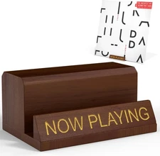 **Now Playing Vinyl Stand Wooden Record Holder Display Spinning Vinyl Rack**