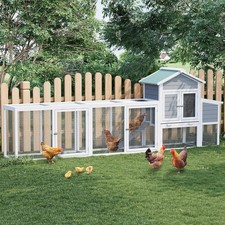 122" Wood Chicken Coop Hens Cage Poultry House with Nesting Boxes Run