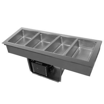 NEW DELFIELD 8159-EFP  59'' FOUR PAN REFRIGERATED DROP-IN LIQUITEC FOOD WELL