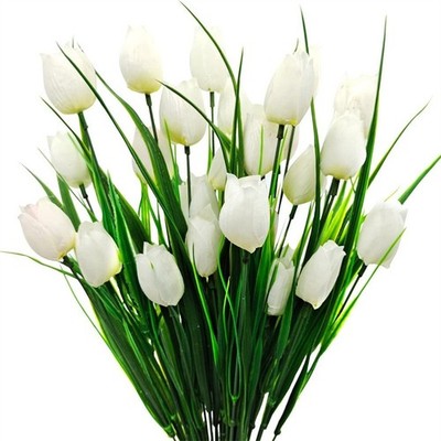 6 Stück Künstliche Seide Tulpenknospen 35 cm Faux Blumen Bündel für Home Eve
