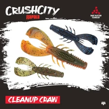 Rapala CrushCity Cleanup Craw Lures - Pike Perch Chub Bass Trout Sea Fishing