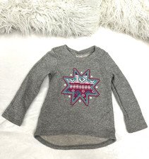 Vtg Kidgets Girls Toddler Sweatshirt Metallic Silver Gray Cotton Blend Size 3T