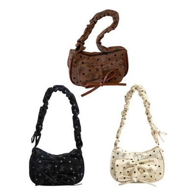 Modern Crinkle Design Handbag Multipurpose Carry Roomy Corduroy Shoulder Bag
