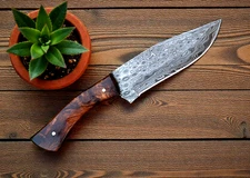 Custom HandMade Forged Damascus Steel Hunting Bowie Knife 2887