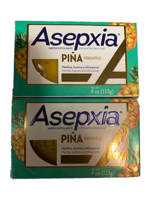 Asepxia Pineapple Exfoliating Bar Soap. 4 oz. Pack of 2
