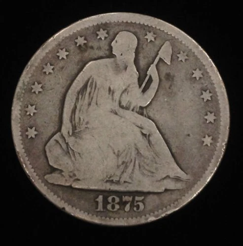 1875-S US SEATED LIBERTY US HALF DOLLAR 90 % silver Good to VG grade