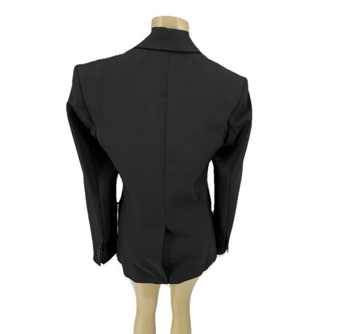 NEW MNG By Mango Women Medium Nantes Black Blazer Jacket Business J16v - Picture 3 of 14