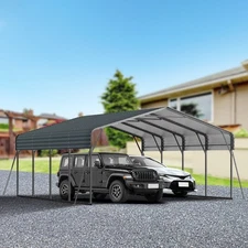 20x20 FT Metal Carport Heavy Duty  Garage Car Shelter with Galvanized Steel Roof