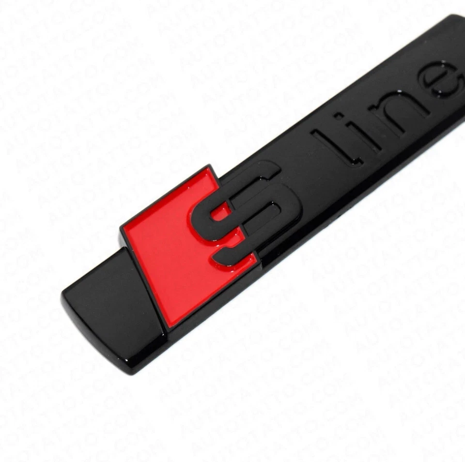 2x Gloss Black Audi S-LINE Side Fender Emblem Logo Decal Badge Decoration - Image 4 of 4