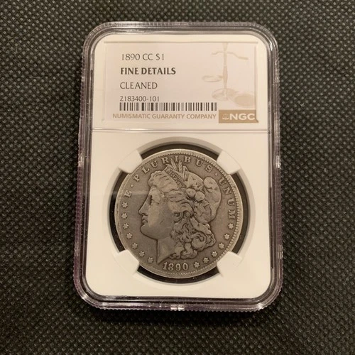 1890-CC U.S. MORGAN SILVER DOLLAR - FINE DETAILS - NGC GRADED!