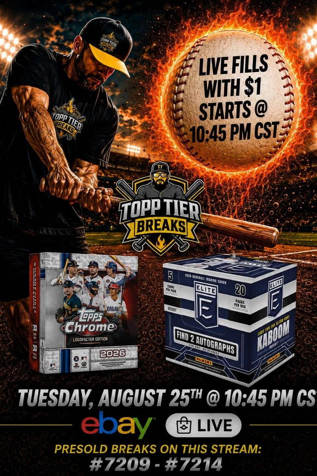 TUESDAY BREAKS W/JAMES-LIVE FILL $1 STARTS-TOPPS & DONRUSS ELITE BASEBALL