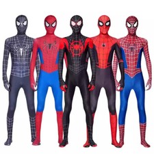 Kids Boys SpiderMan Miles Morales Tobey Maguire Outfits Jumpsuit Cosplay Costume