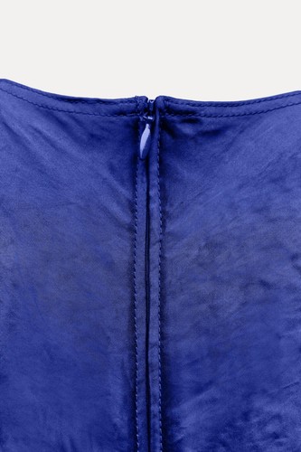 NEW ZARA ZW COLLECTION SATIN DRESS ELECTRIC BLUE 3137/980 SIZE XL BNWT - Picture 11 of 18