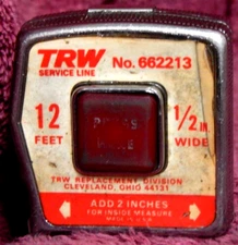 Vintage TRW Service Line 12' Metal Tape Measure No. 662213