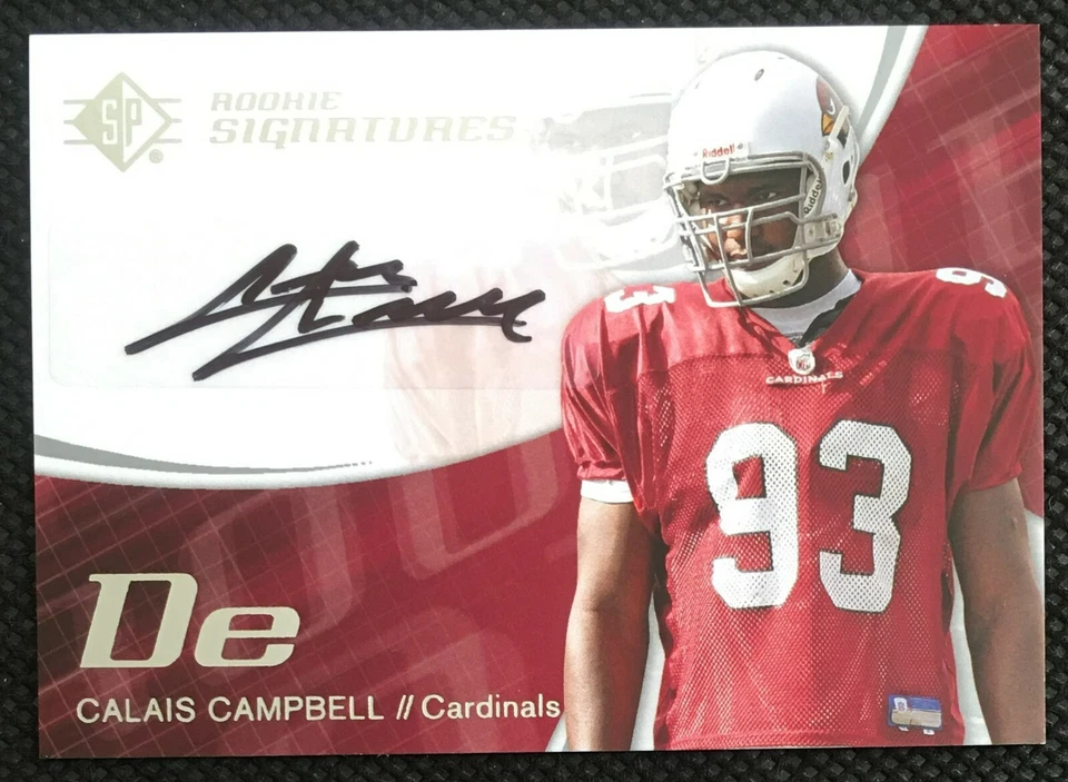 2008 SP Authentic Rookie Signatures Autograph #173 Calais Campbell Cardinals RC - Image 2 of 3