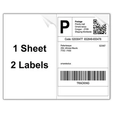 Half Sheet Shipping Labels 8.5" x 5.5" Address Labels Half Sheet Self Adhesiv...