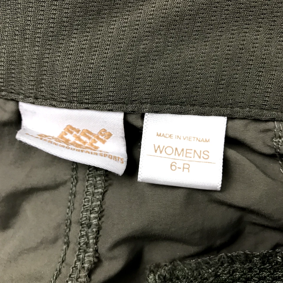 Pantalones deportivos Eastern Mountain para mujer 6 regulares verdes de nailon patas extraíbles carga Foto 2 de 4