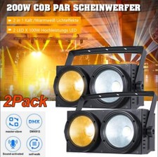 2x 200W COB LED Par Light DMX Audience Blinder Light Warm Cool White Stage Light