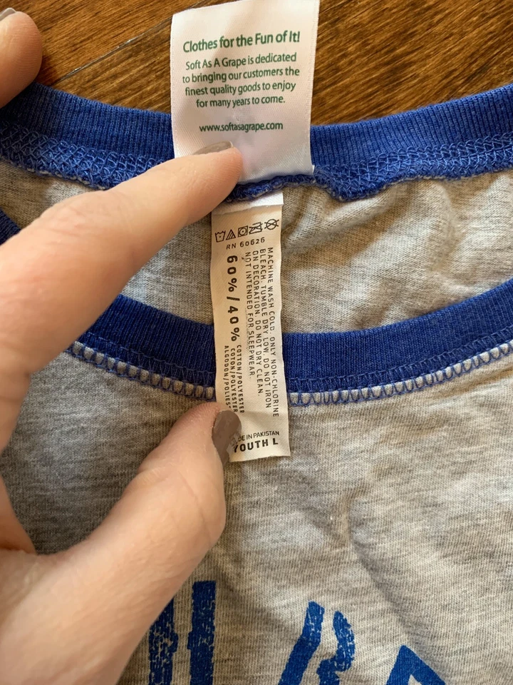 Camiseta MiLB South Bend Cubs Suave como una Uva Camiseta Azul Juvenil Grande Raglán Foto 4 de 4