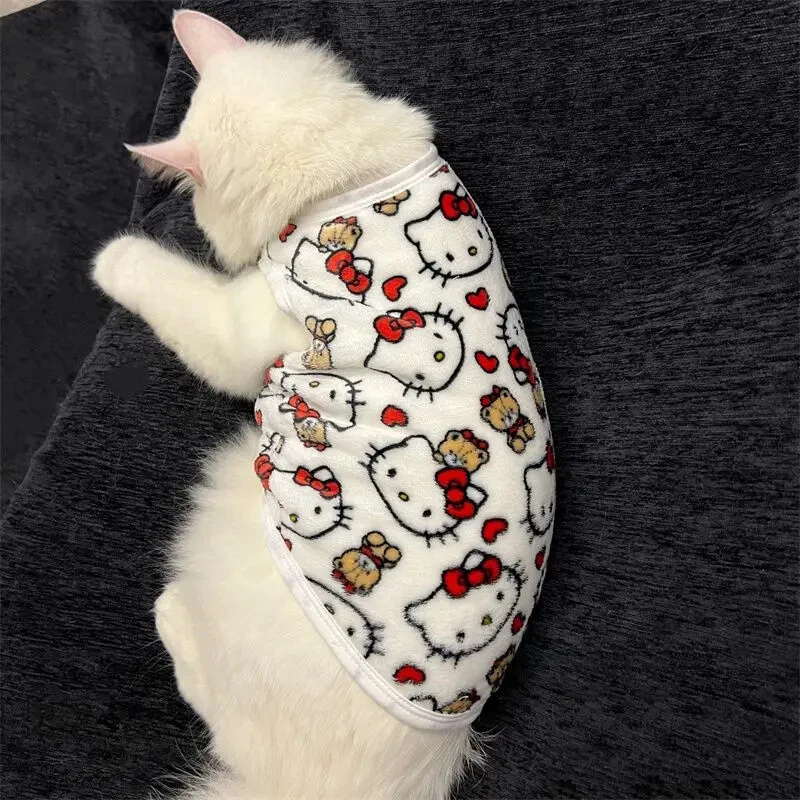 Disfraz Suéter Gato Hello Kitty Invierno Cálido Mascota Ropa para Gatos Foto 3 de 4