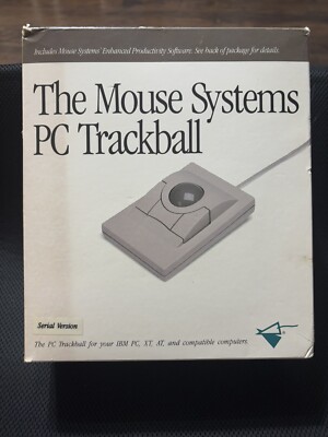 NOS Vintage Mouse Systems Trackball PC Serial Version Button Ultra Rare Prestine