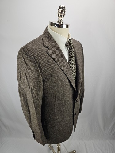Samuelsohn 1923 Men's Brown Check Wool Cashmere Blend Blazer Jacket 44R - Picture 2 of 10