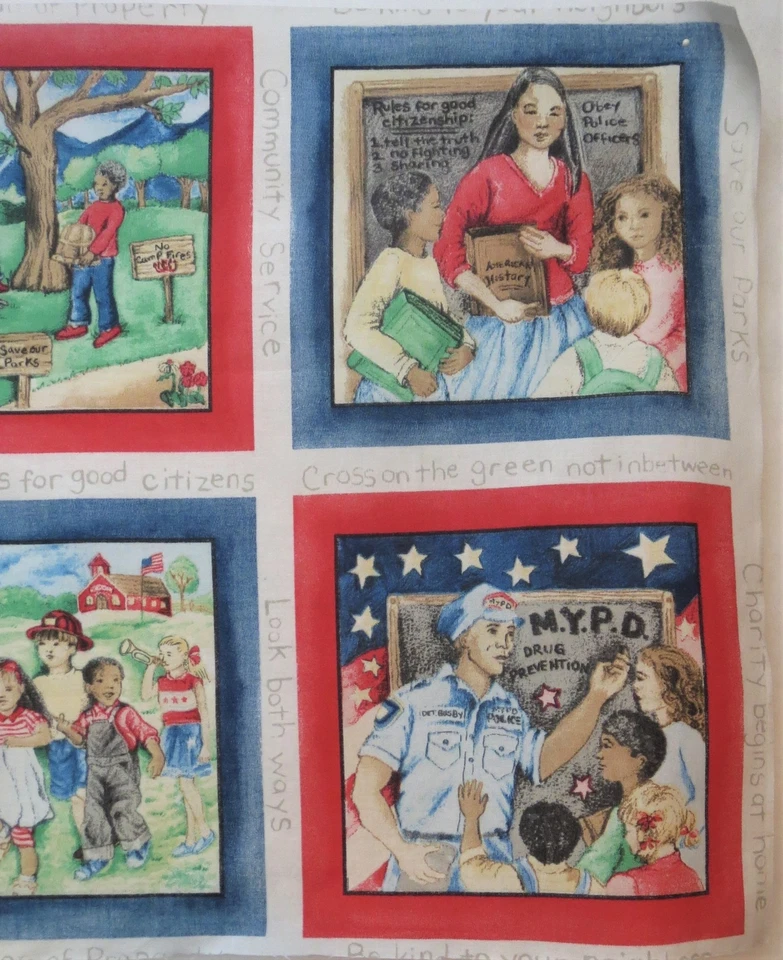10 Patriotic Community Service Respect Fabric 8" x 8.125" Quilt Blocks - Image 4 of 4