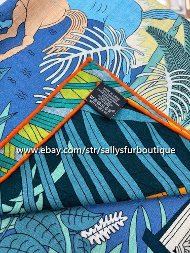 Sallys 70% Cashmere & 30% Silk Stole Animals Print Double Face Scarf Shawl 53" - Picture 14 of 35