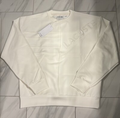 Lacoste Men's Loose Fit Pullover Sweatshirt White $175 New