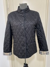 Burberry London Women’s Black Diamond Quilted Jacket Size L Exc