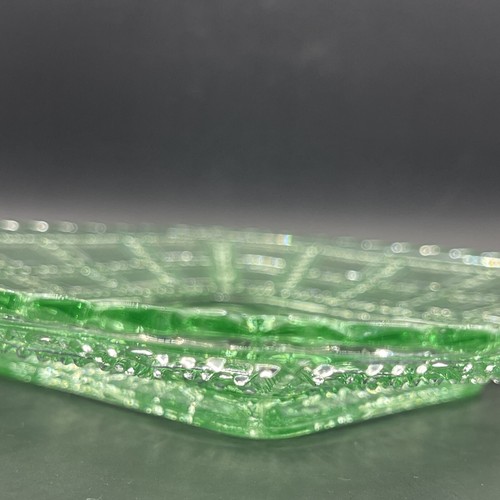Imperial Glass Green Beaded Block Square Plate - Picture 7 of 12