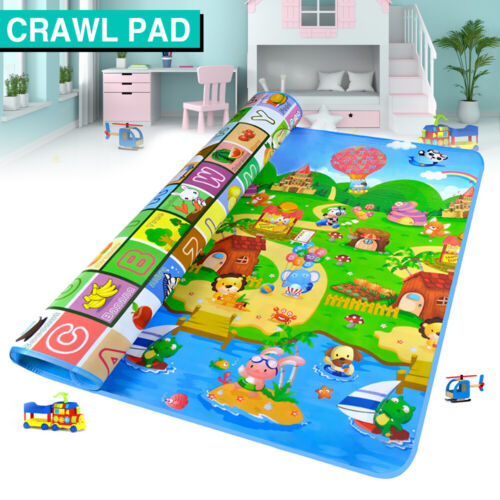 200x180cm Baby Kids Floor Play Mat Rug Picnic Cushion Crawling Mat Waterproof - Picture 1 of 12