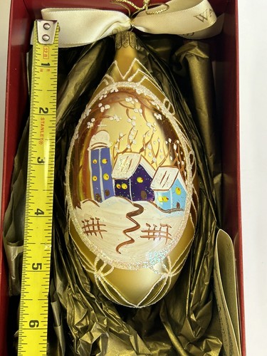 WATERFORD Winter Wonderland Egg ORNAMENT HAND MADE IN ITALY 6.5 “ Christmas - Picture 9 of 11