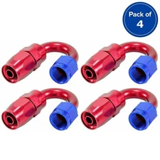 4Pcs 180° Swivel Hose End Fitting 8AN CPE Fuel Line Adaptor Universal Red&Blue