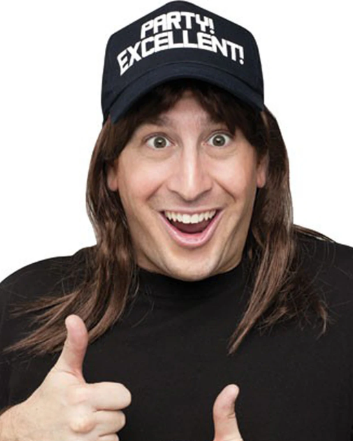 Waynes World Wig \u0026 Hat Adults Accessory 