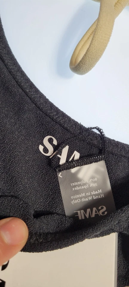 MISMO Conjunto de Bikini de Natación Los Angeles 2 Piezas Top Triángulo XL Parte Inferior de cintura alta L Negro Foto 3 de 4