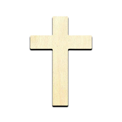 Cross Basic -  Laser Cut Out Unfinished Wood Shape Craft Supply