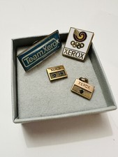 Lot 4 Xerox Vintage Pin, Necklace Charm Tech Digital Jewelry Copiers Rare